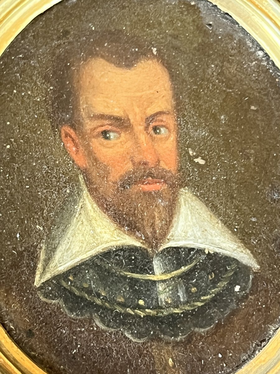 A Pair Of 17th-century Miniatures Painted On Copper With Bronze Frames.-photo-7