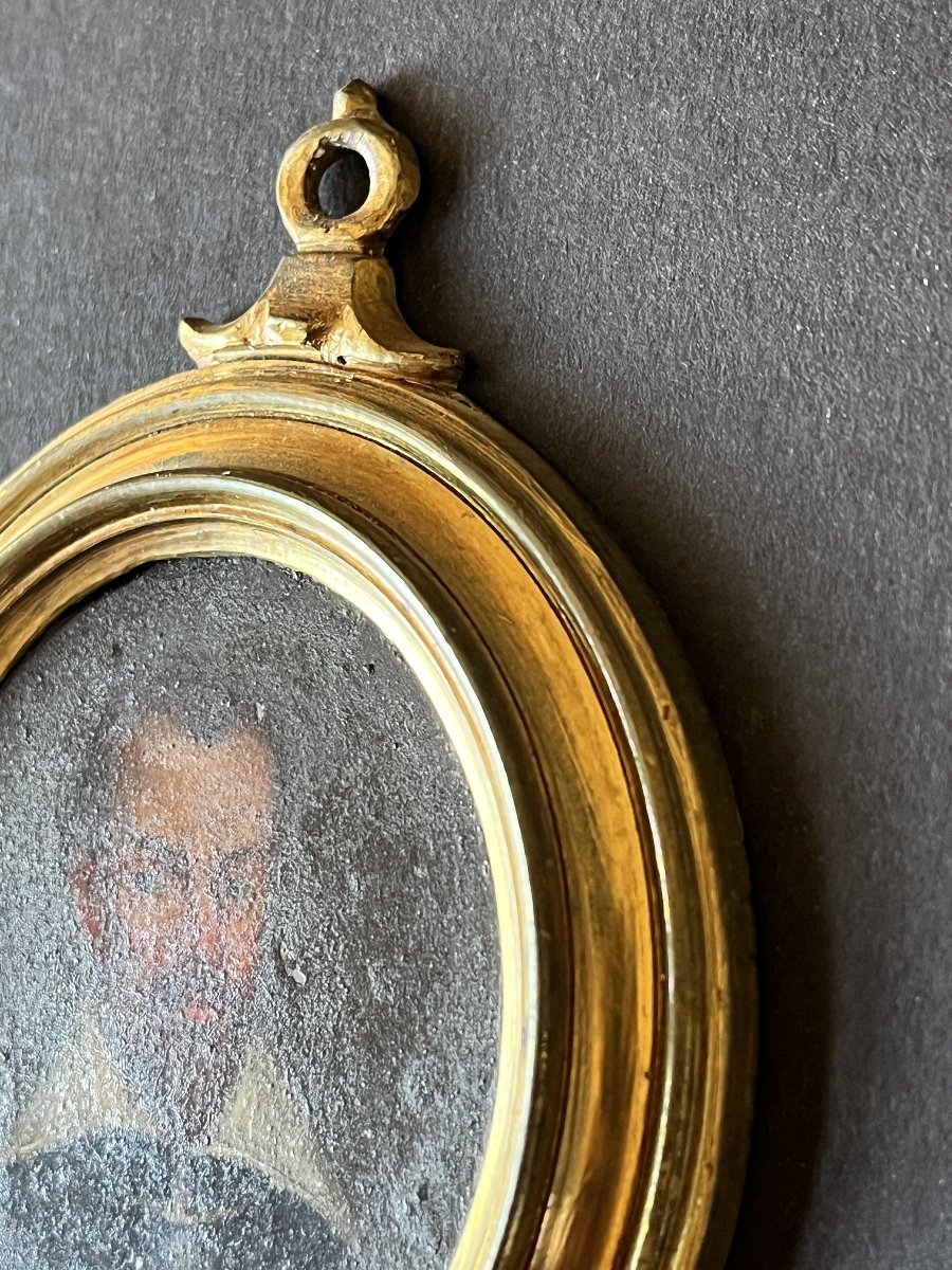 A Pair Of 17th-century Miniatures Painted On Copper With Bronze Frames.-photo-1