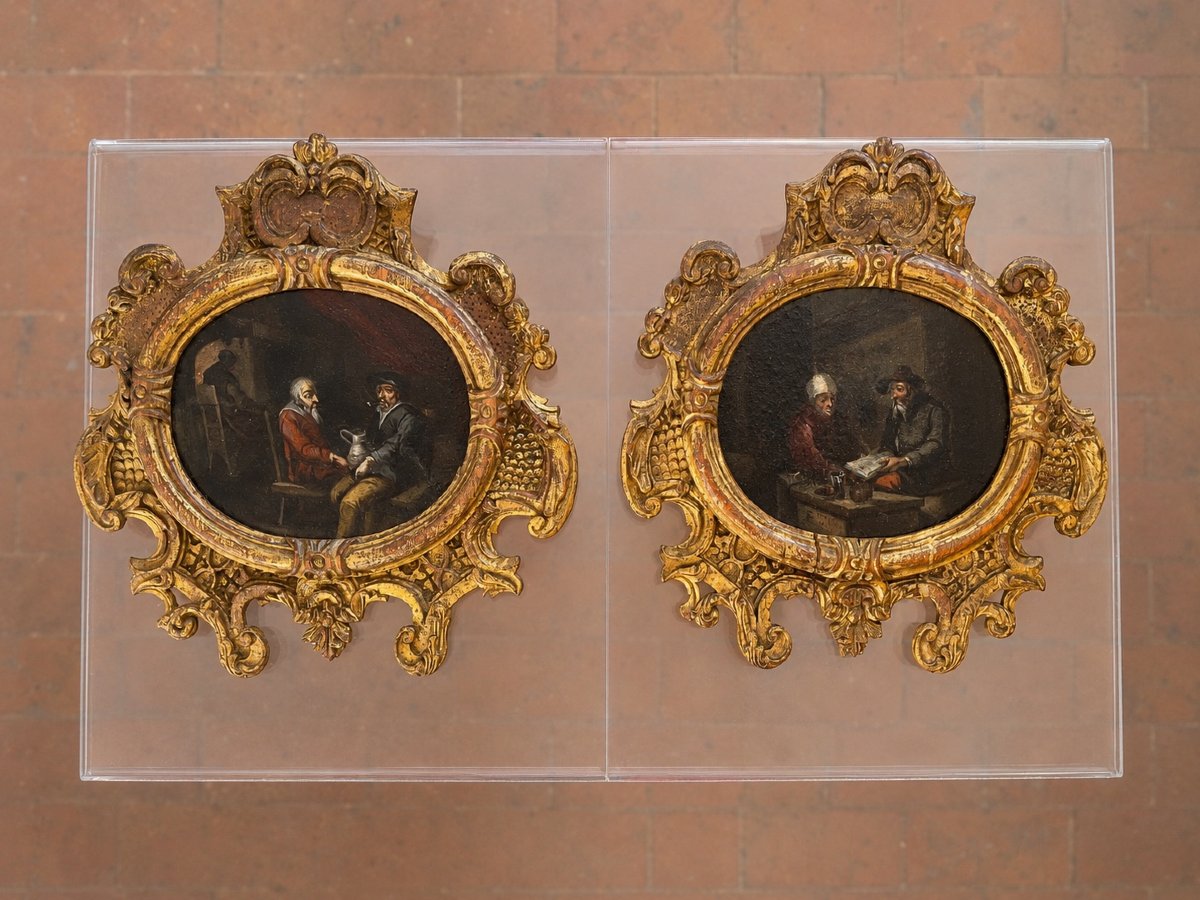A Pair Of 17th-century Flemish Miniatures On Copper.-photo-2