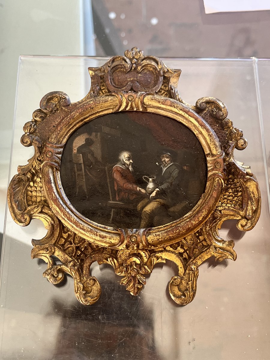 A Pair Of 17th-century Flemish Miniatures On Copper.-photo-1