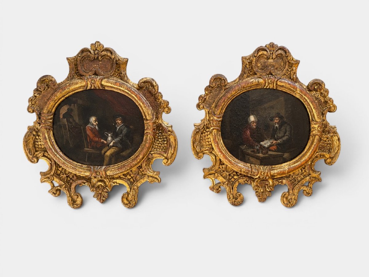 A Pair Of 17th-century Flemish Miniatures On Copper.