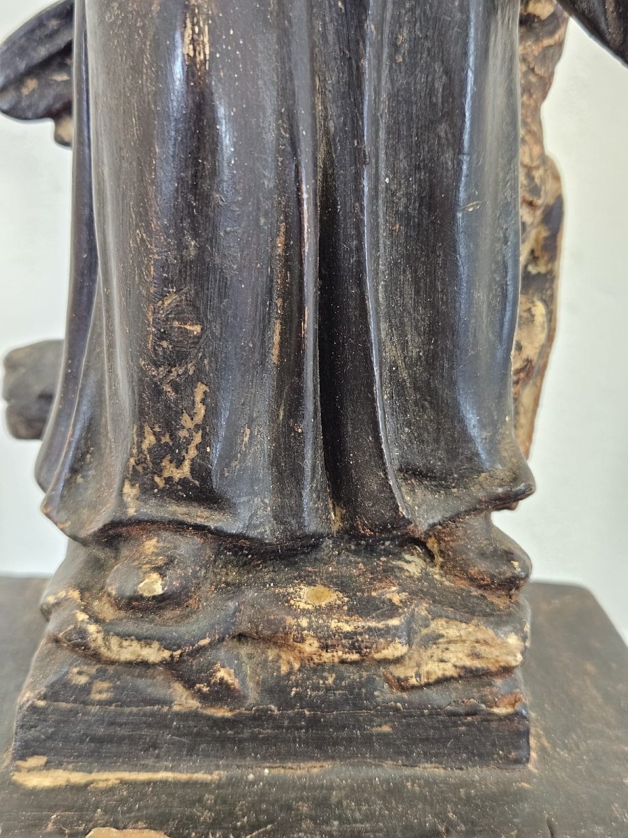 Sculpture en bois peint représentant Dante Alighieri – XIXe siècle-photo-4
