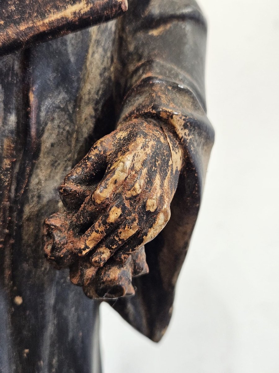 Sculpture en bois peint représentant Dante Alighieri – XIXe siècle-photo-6