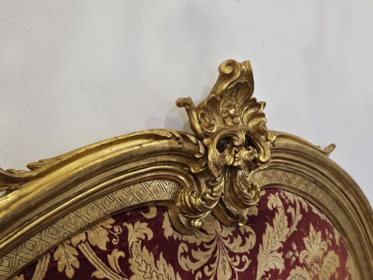Tête de lit en bois sculpté et doré – milieu du XIXe siècle-photo-3