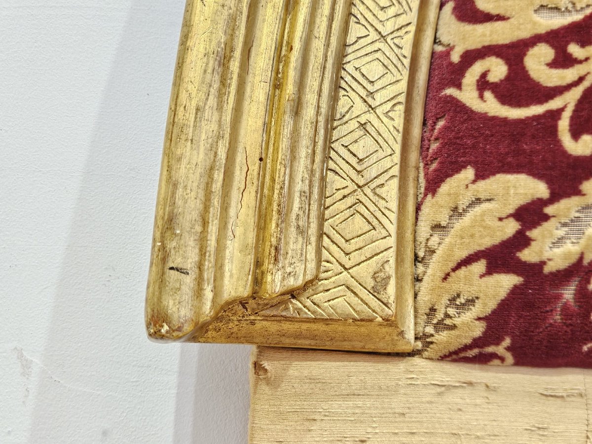 Tête de lit en bois sculpté et doré – milieu du XIXe siècle-photo-1