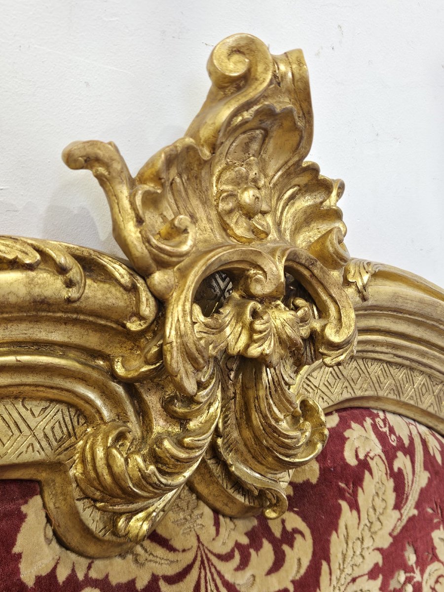 Tête de lit en bois sculpté et doré – milieu du XIXe siècle-photo-2