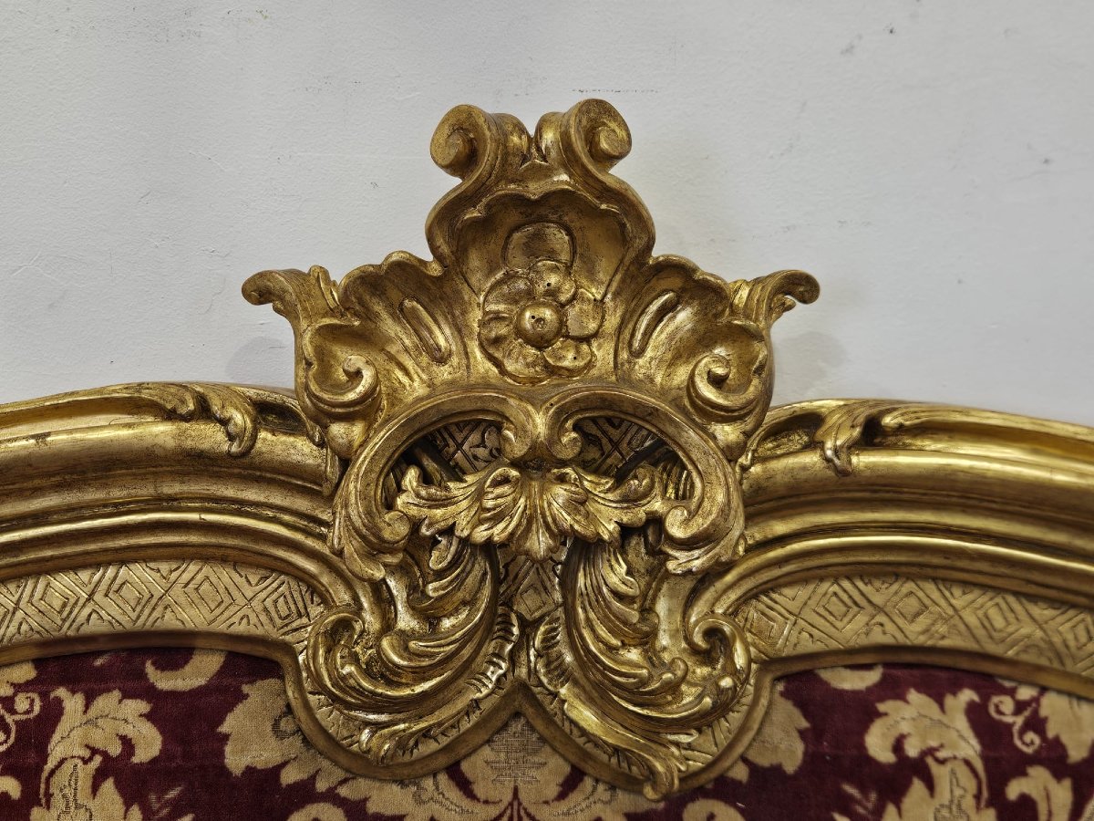 Tête de lit en bois sculpté et doré – milieu du XIXe siècle-photo-4