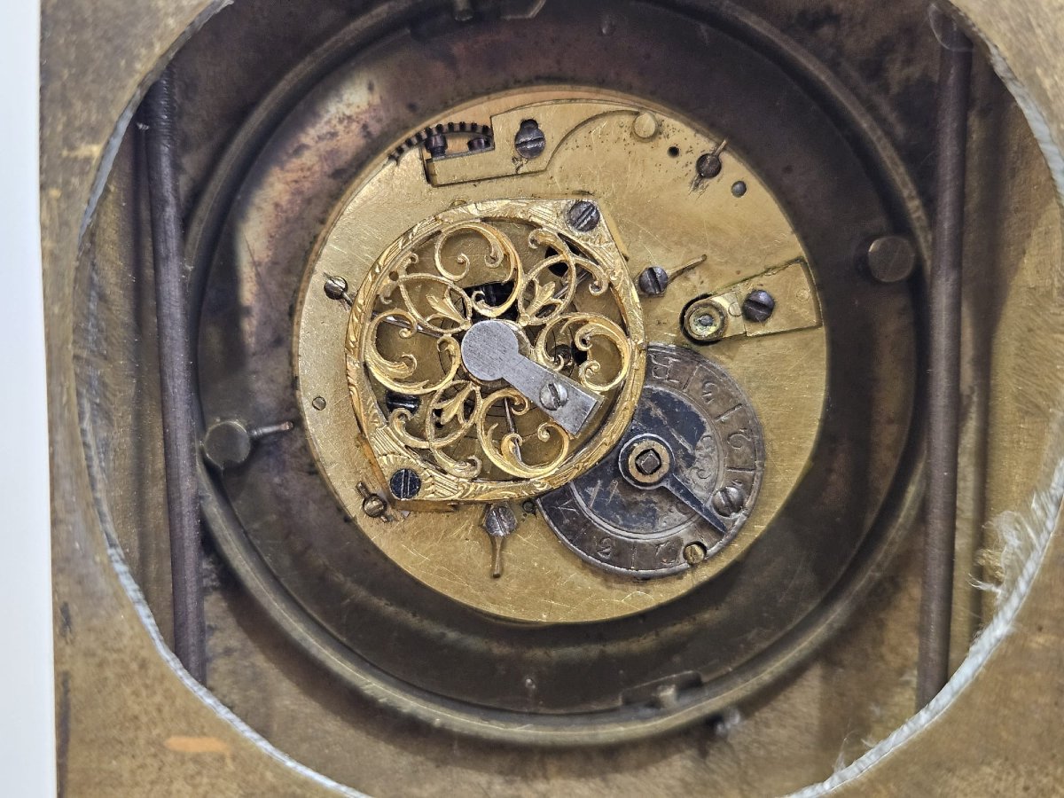 Empire-style Clock In Gilded And Patinated Bronze With A Cherub And A Goose – Early 19th Century-photo-7
