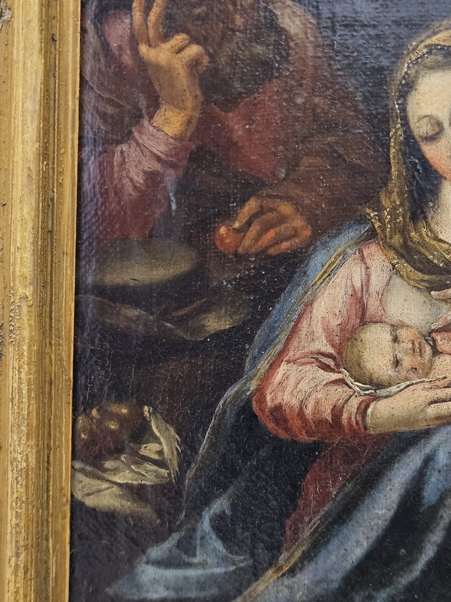 Neoclassical Painting Depicting The Holy Family With Ruins – Late 18th Century-photo-3