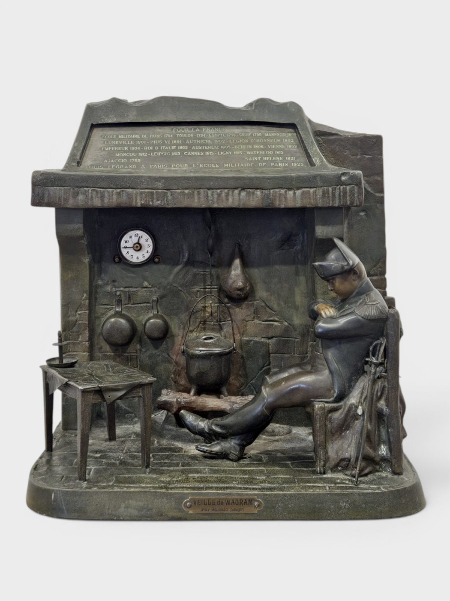 Bronze Statue Of Napoleon With An Integrated Clock, France, Late 19th Century