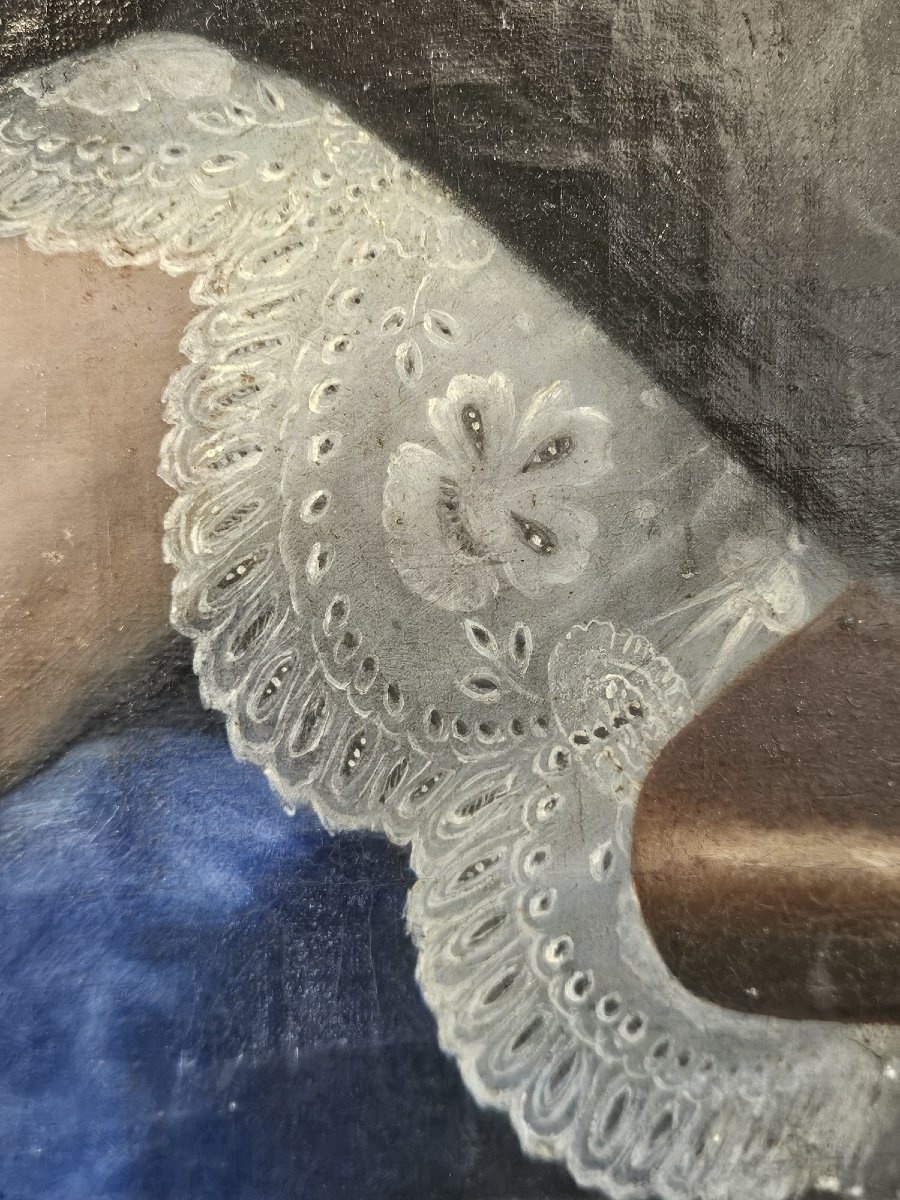 Portrait de dame avec livre – École du XIXe siècle-photo-2