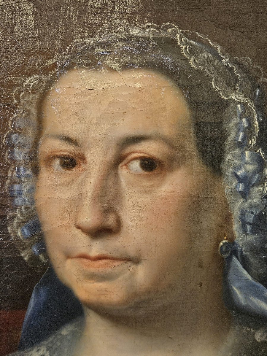 Portrait de dame avec livre – École du XIXe siècle-photo-4