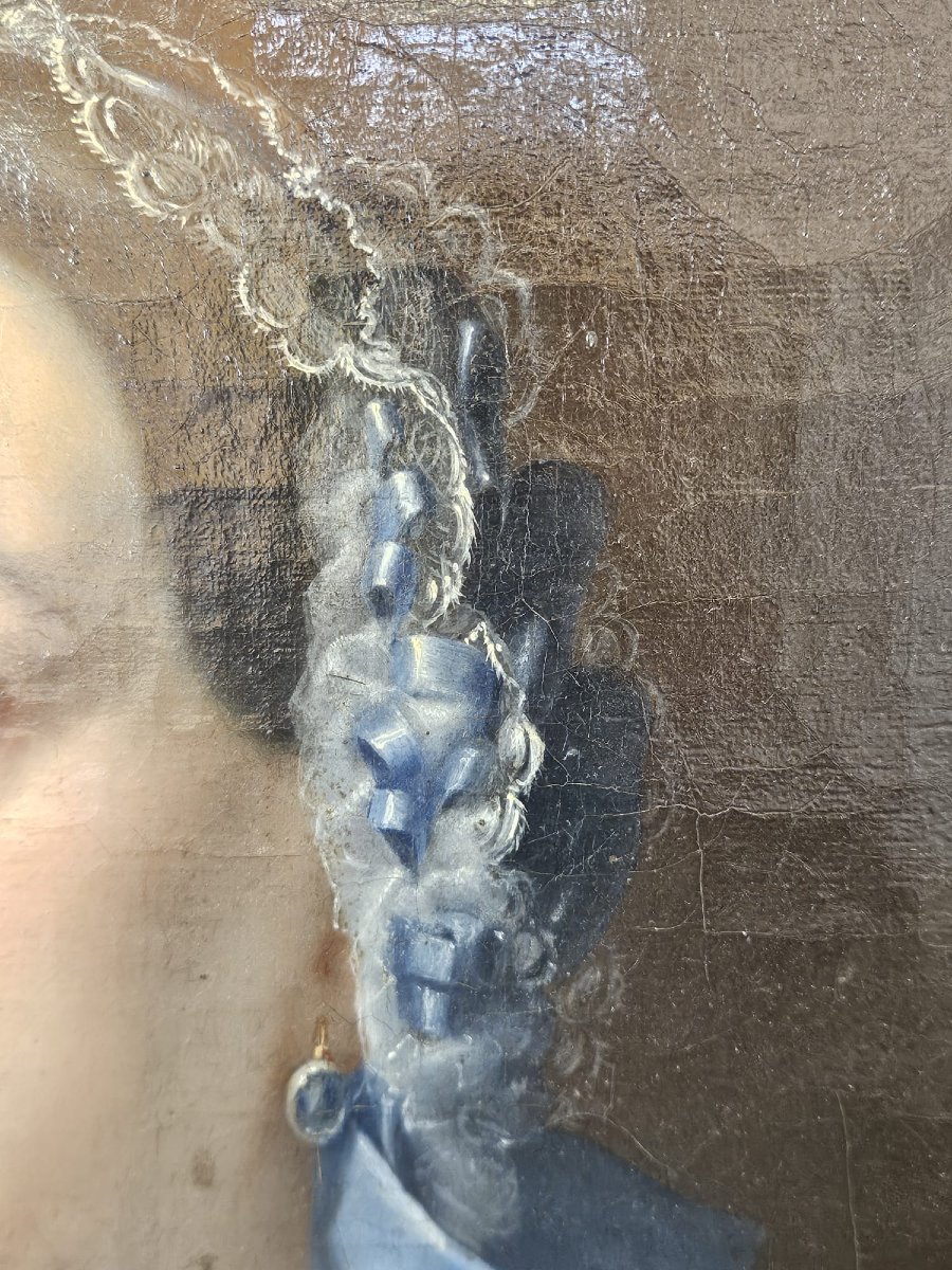 Portrait de dame avec livre – École du XIXe siècle-photo-4