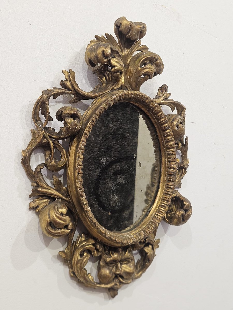 Gilded Roman Mirror With A Scuff Mark – 18th Century-photo-2