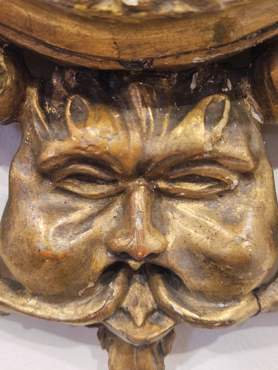 Gilded Roman Mirror With A Scuff Mark – 18th Century-photo-3