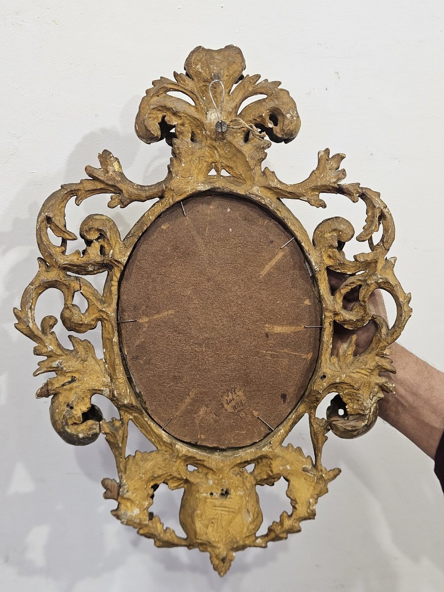 Gilded Roman Mirror With A Scuff Mark – 18th Century-photo-5