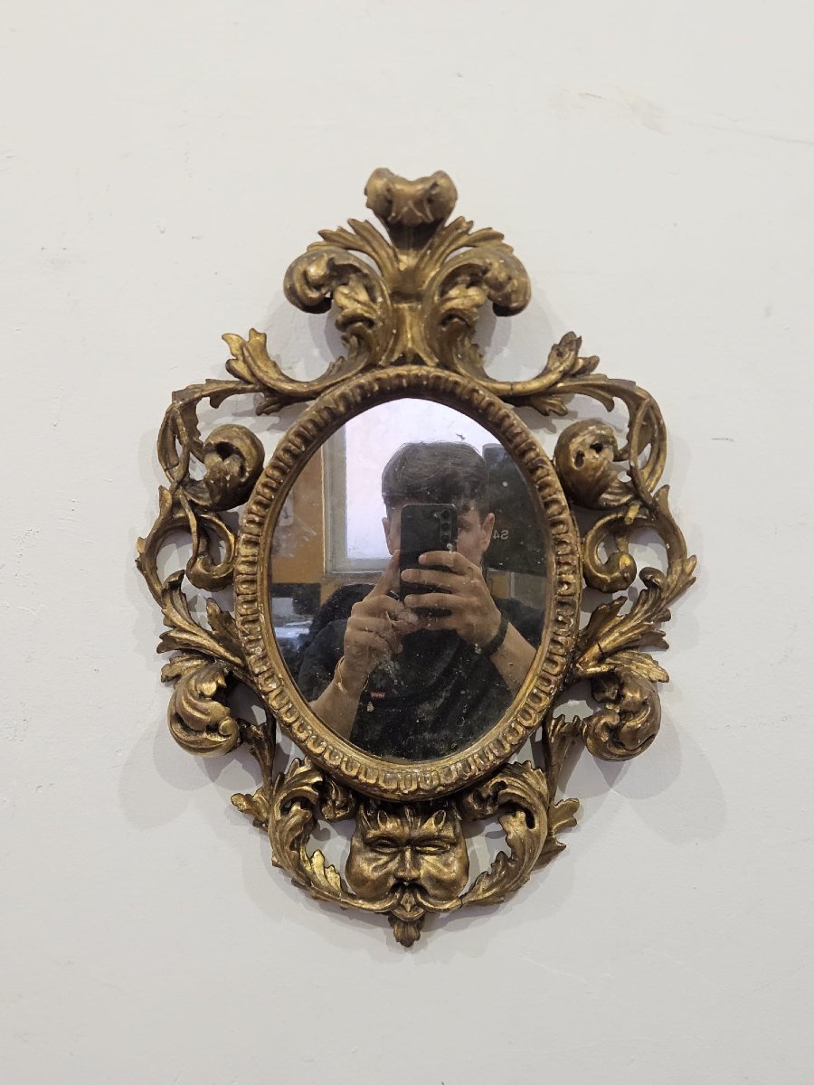 Gilded Roman Mirror With A Scuff Mark – 18th Century-photo-8
