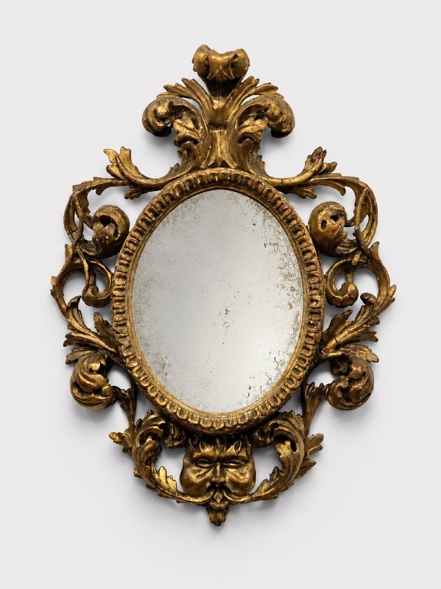 Gilded Roman Mirror With A Scuff Mark – 18th Century