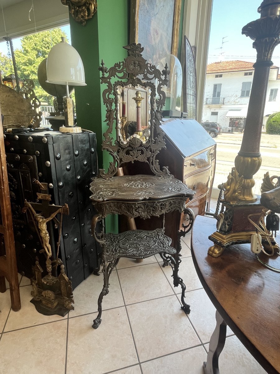 Cast-iron Dressing Table With Mirror - Second Half Of The 19th Century-photo-2