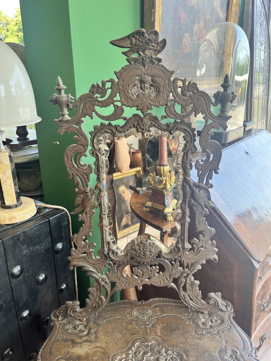 Cast-iron Dressing Table With Mirror - Second Half Of The 19th Century-photo-3