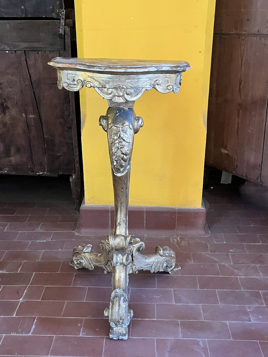 Petite console dorée sculptée – XIXe siècle-photo-4