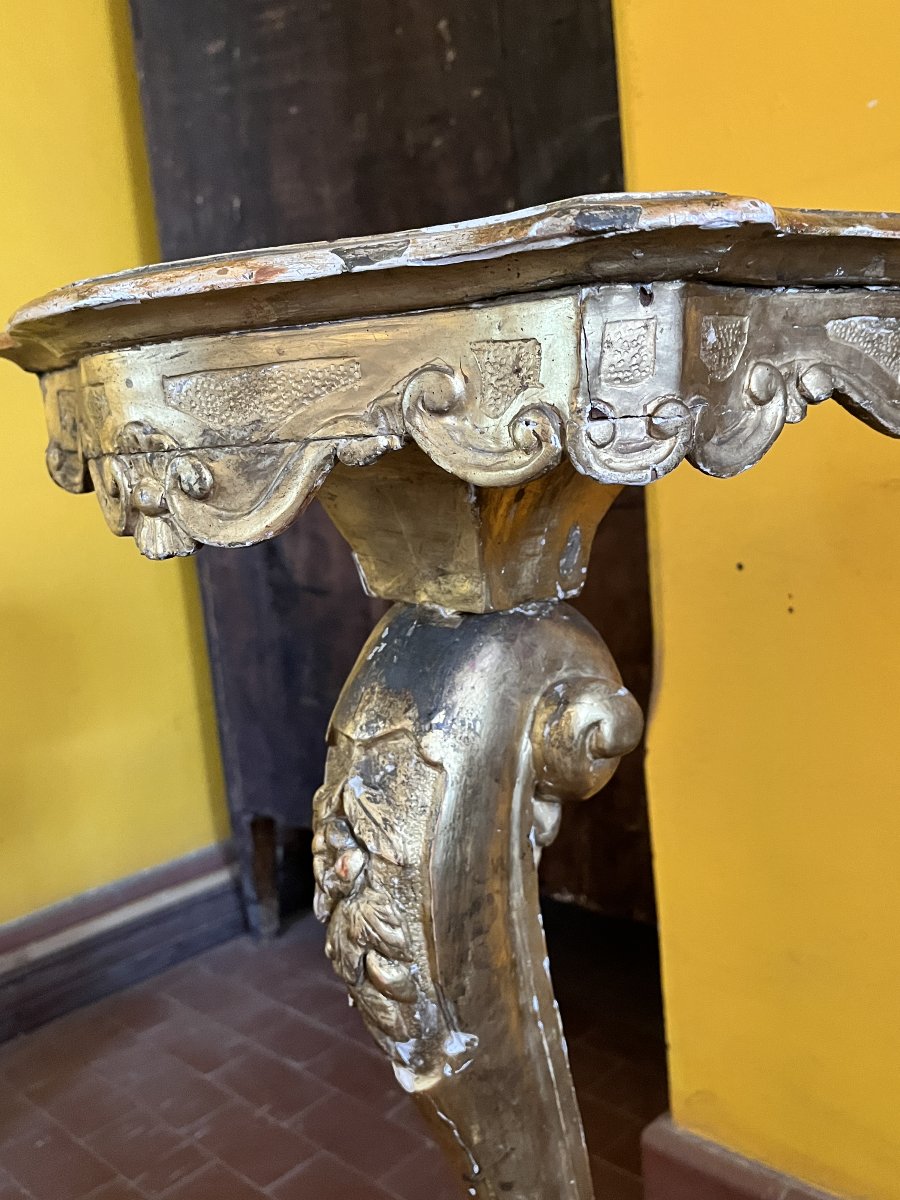 Petite console dorée sculptée – XIXe siècle-photo-6