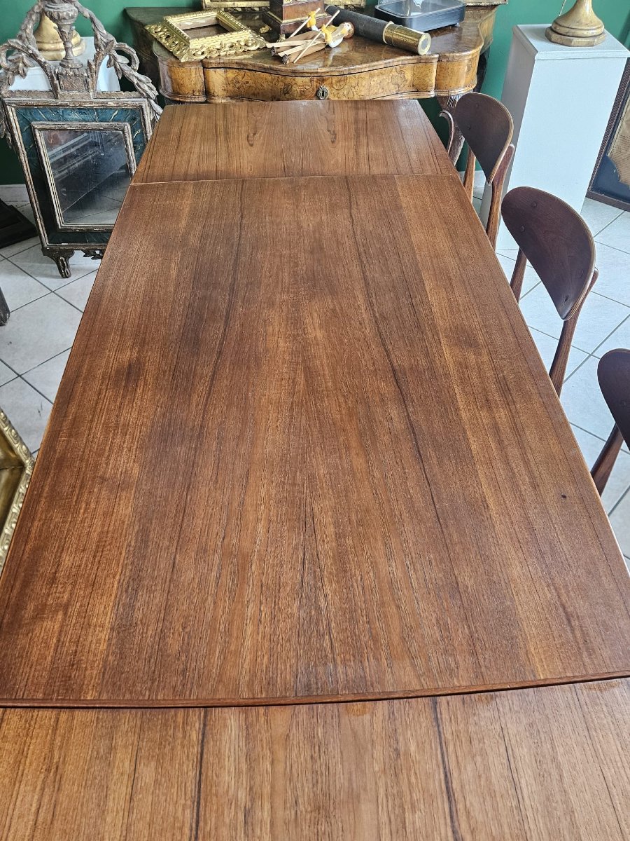 Danish Extendable Teak Dining Table – 1960s-photo-3