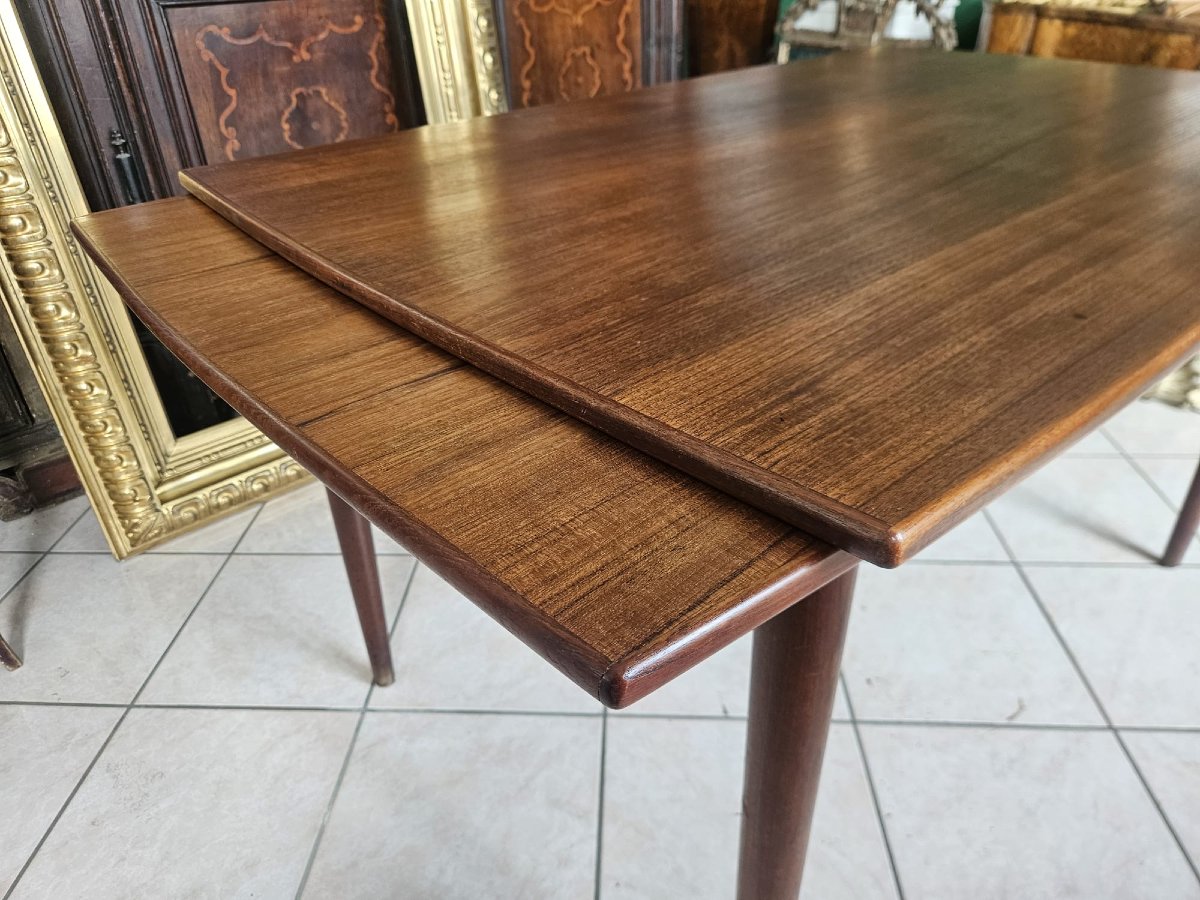 Danish Extendable Teak Dining Table – 1960s-photo-4