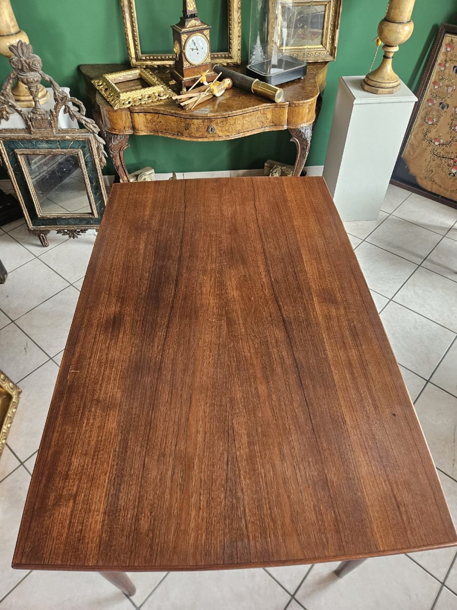 Danish Extendable Teak Dining Table – 1960s-photo-1