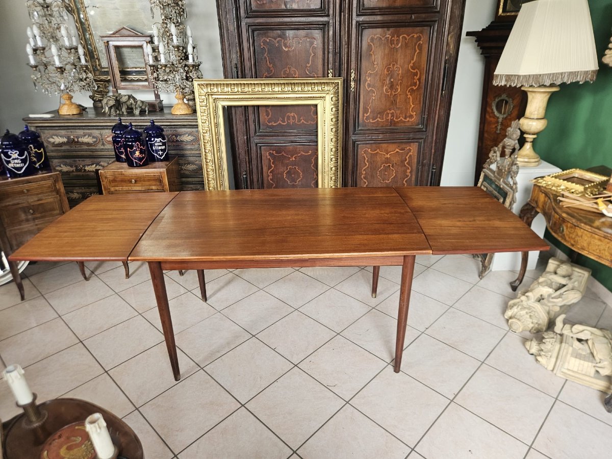 Danish Extendable Teak Dining Table – 1960s-photo-5