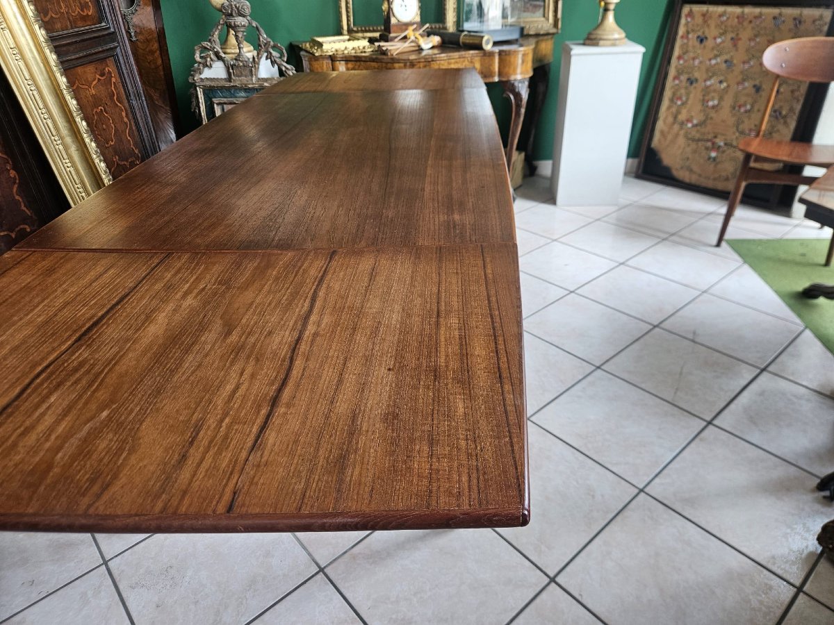 Danish Extendable Teak Dining Table – 1960s-photo-6