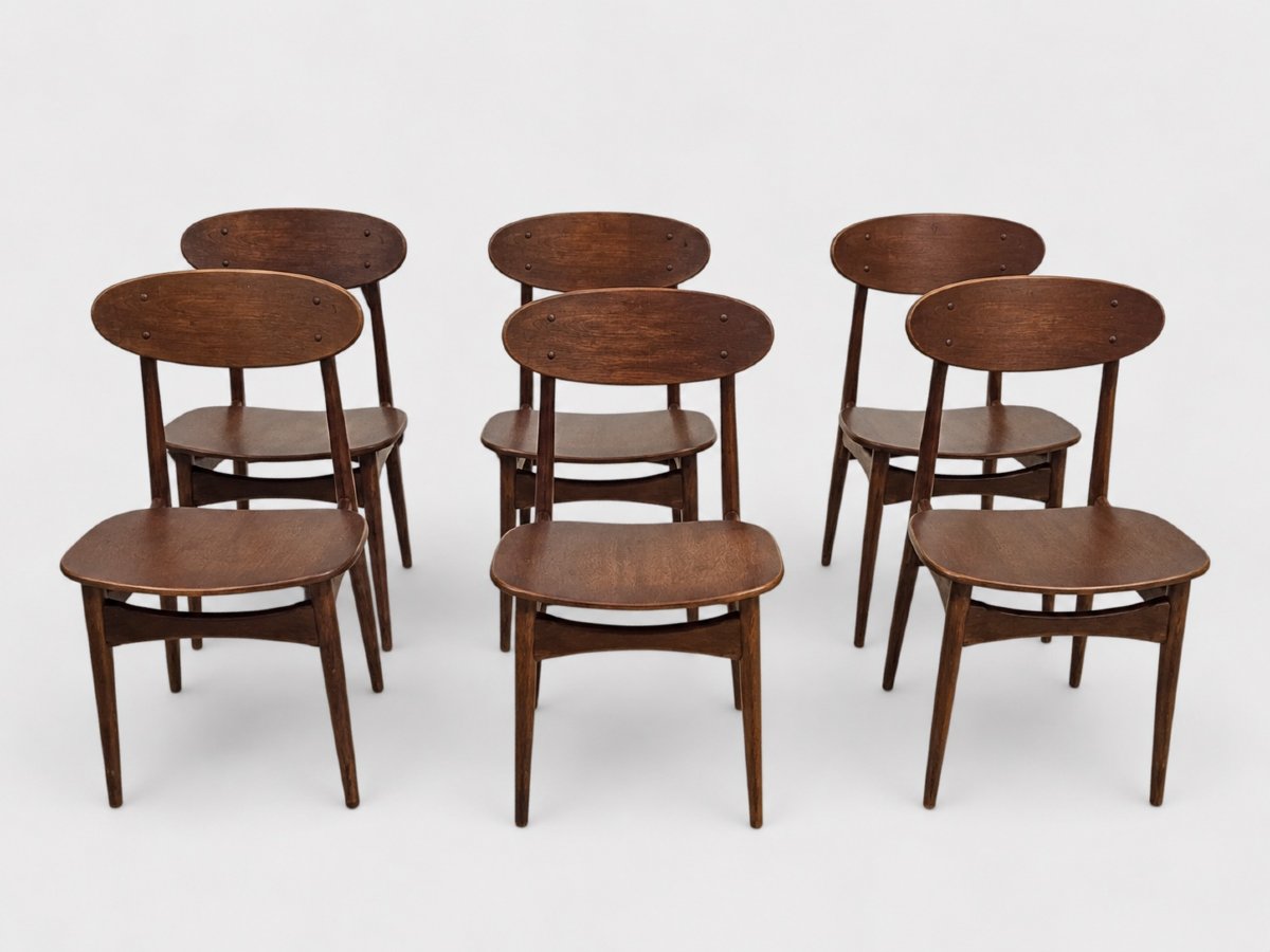 Set Of 6 Danish Chairs By Mogens Kold – 1960s