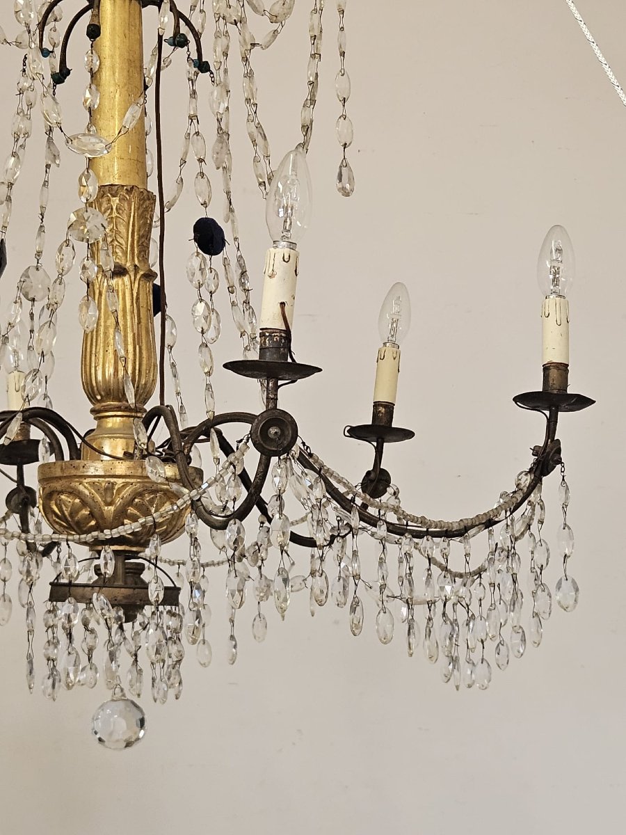 Lustre d'origine génoise à 6 lumières – Fin du XVIIIe siècle-photo-4