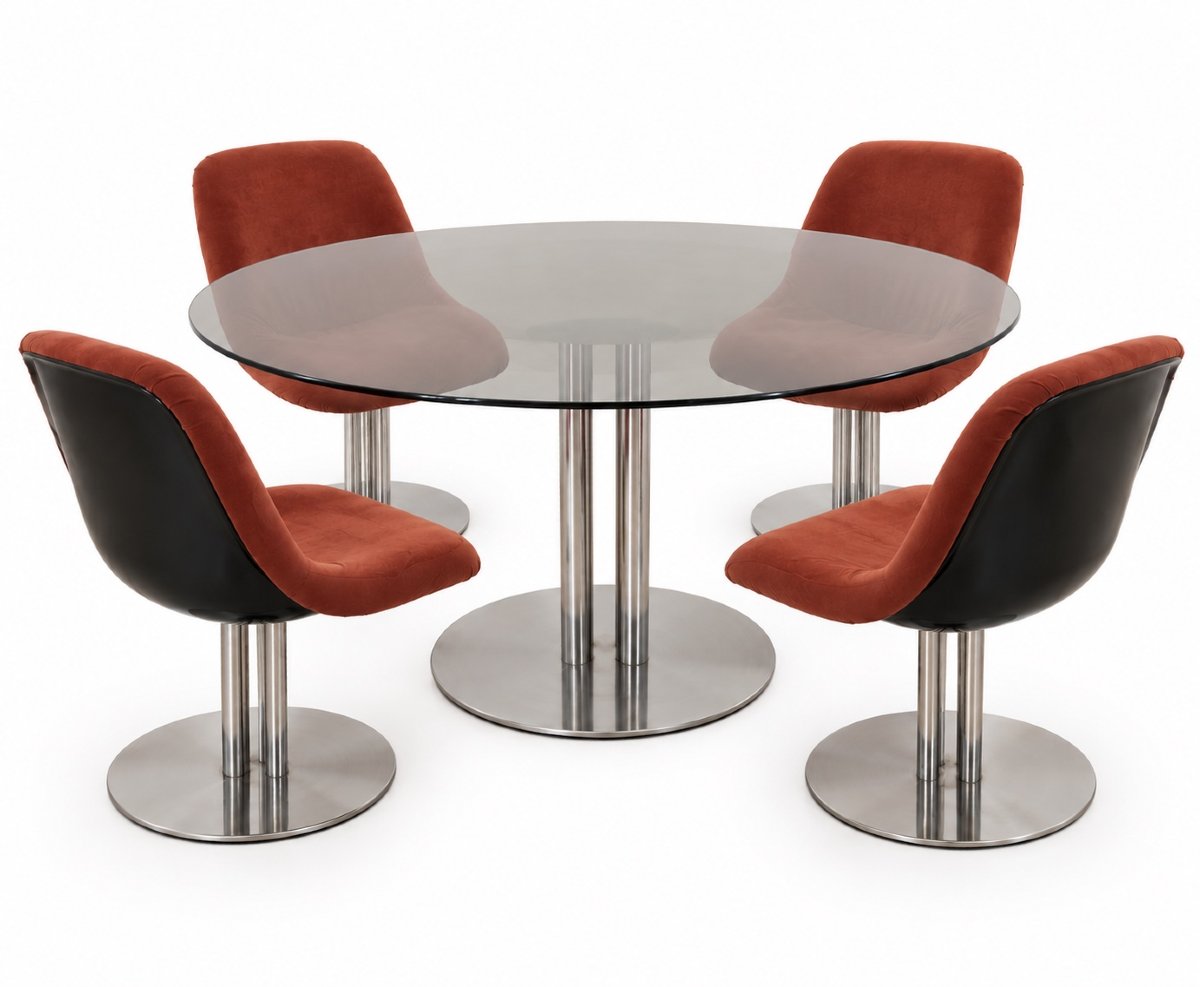 Ensemble table et 4 chaises design – Années 1970