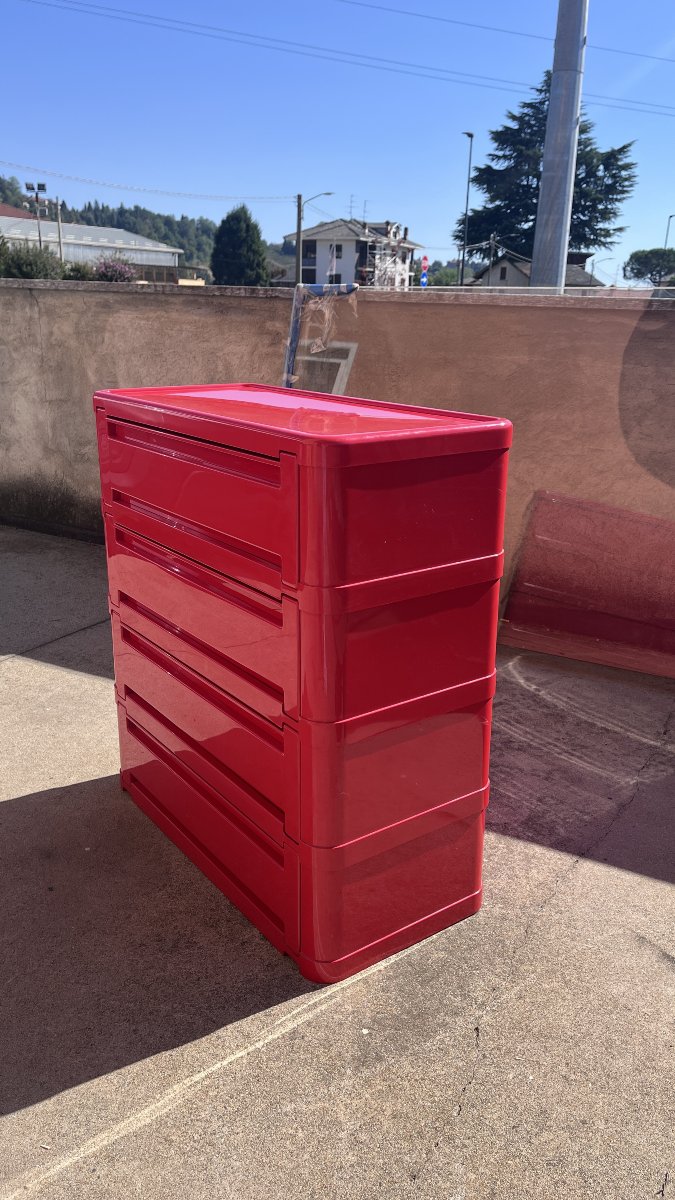 Original Vintage Kartell Chest Of Drawers, Designed By Olaf Von Bohr, 1970s-photo-4