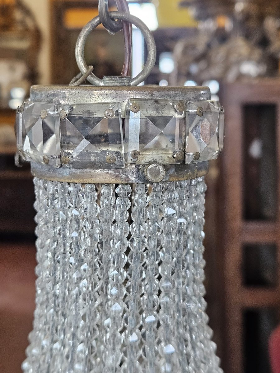 Lustre en cristal de style Empire – Années 1940 – H. env. 36 cm-photo-3