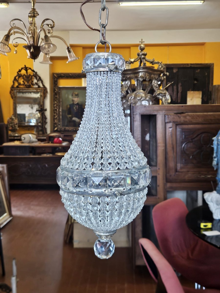 Lustre en cristal de style Empire – Années 1940 – H. env. 36 cm-photo-4