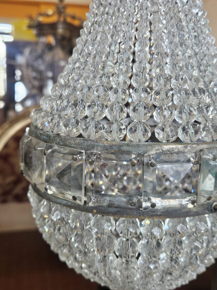 Lustre en cristal de style Empire – Années 1940 – H. env. 36 cm-photo-5