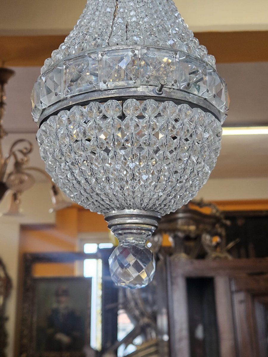 Lustre en cristal de style Empire – Années 1940 – H. env. 36 cm-photo-6