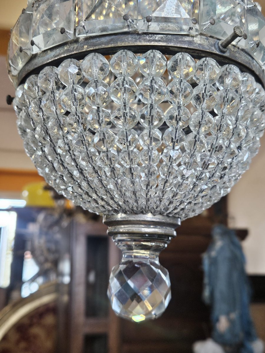 Lustre en cristal de style Empire – Années 1940 – H. env. 36 cm-photo-7