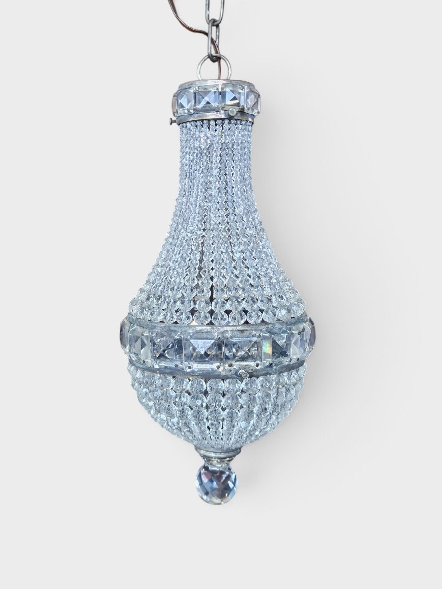 Lustre en cristal de style Empire – Années 1940 – H. env. 36 cm