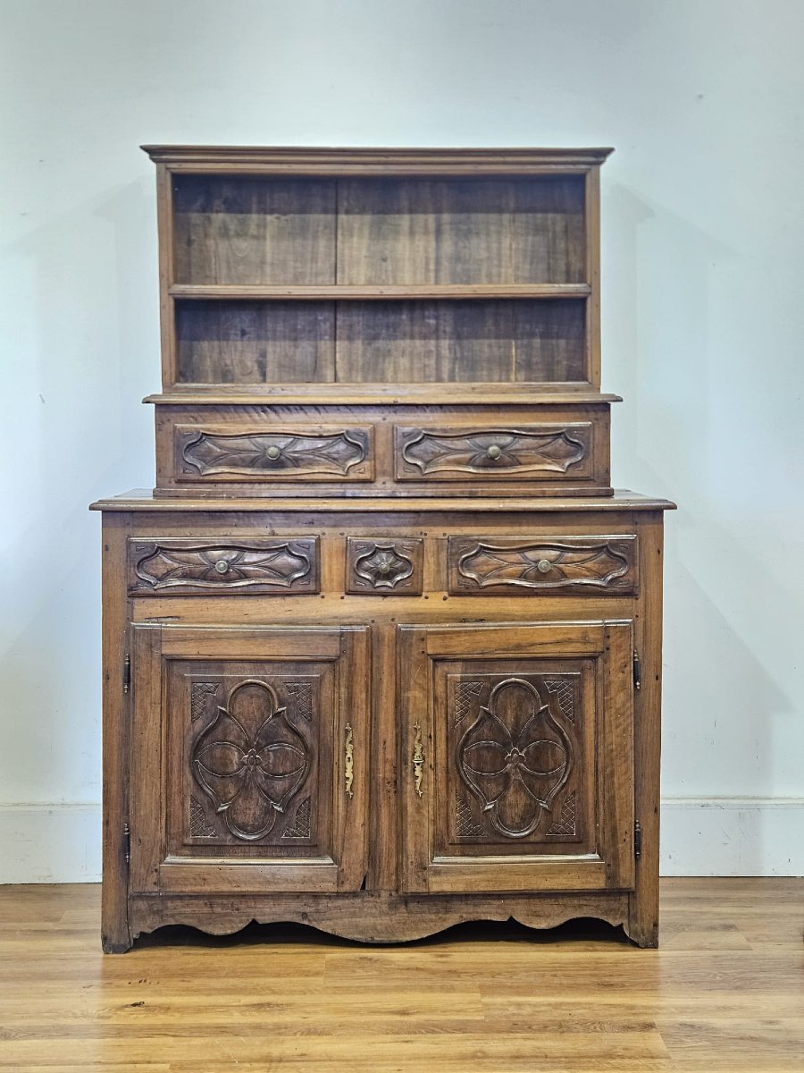 Buffet vaisselier piémontais en noyer – Début du XIXe siècle-photo-2