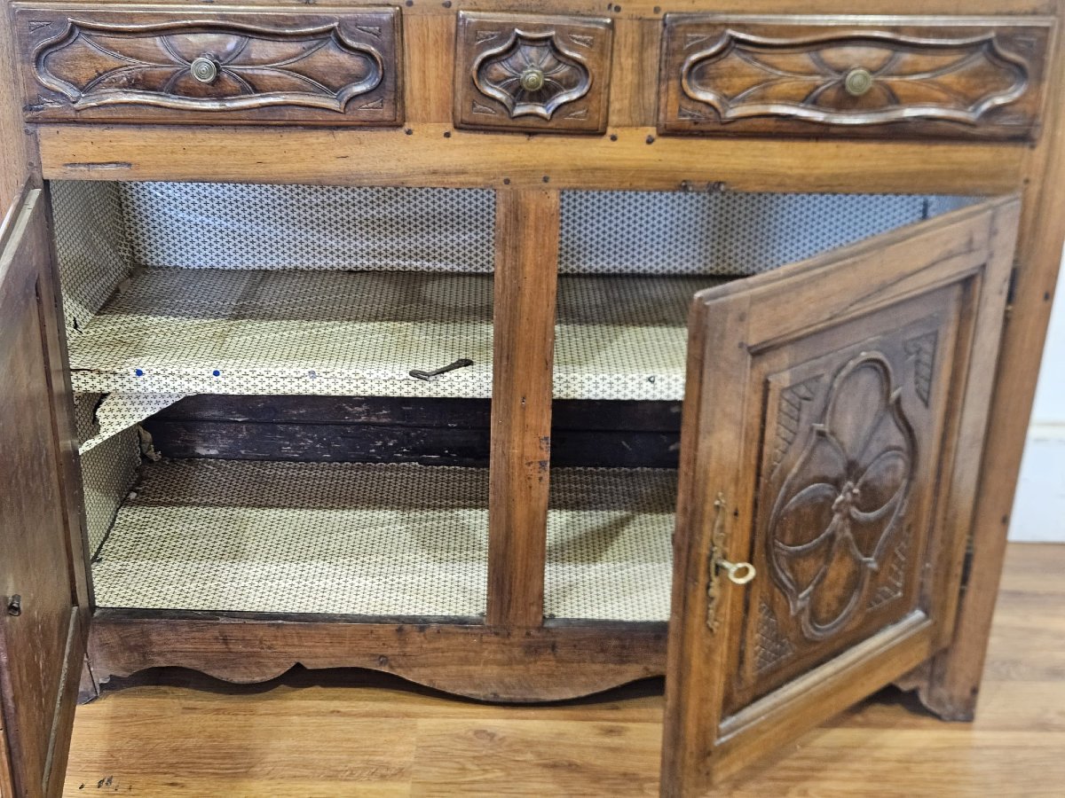 Buffet vaisselier piémontais en noyer – Début du XIXe siècle-photo-2