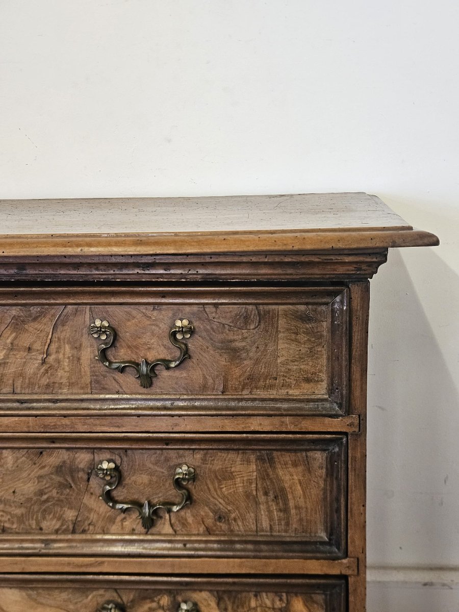 Venetian Chest Of Drawers In Walnut With Veneered Drawers – 17th Century-photo-2
