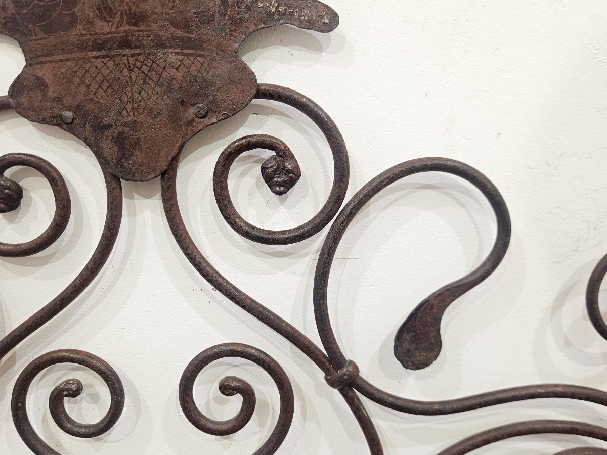 Lacquered And Gilded Wrought-iron Headboard – 19th Century-photo-2