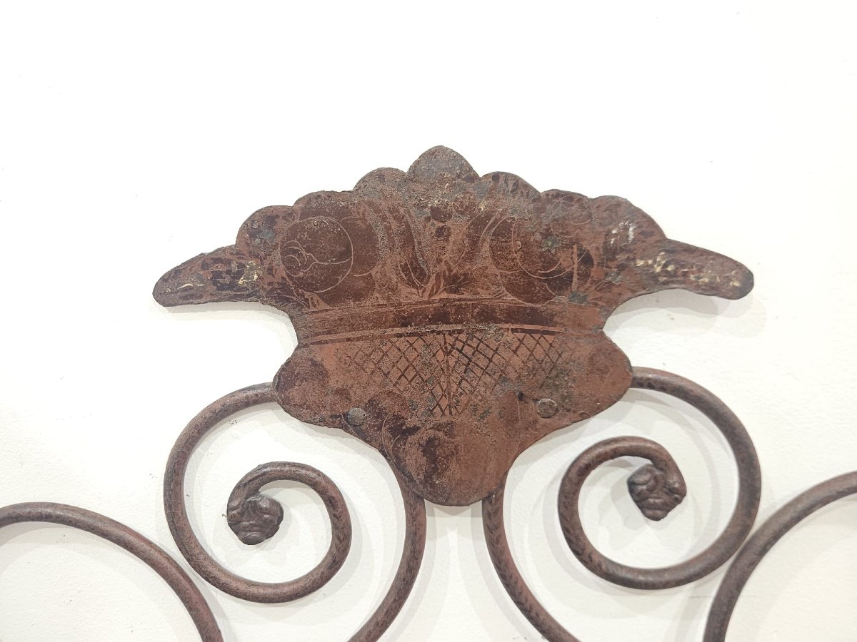 Lacquered And Gilded Wrought-iron Headboard – 19th Century-photo-3