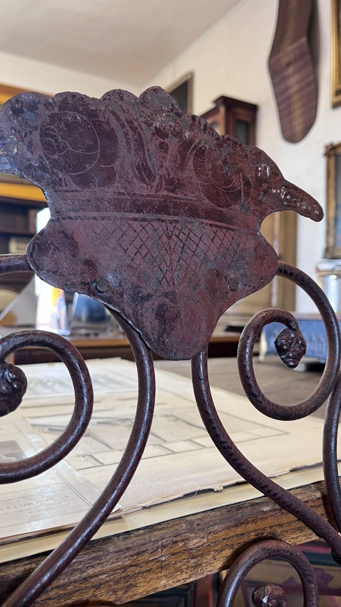 Lacquered And Gilded Wrought-iron Headboard – 19th Century-photo-4