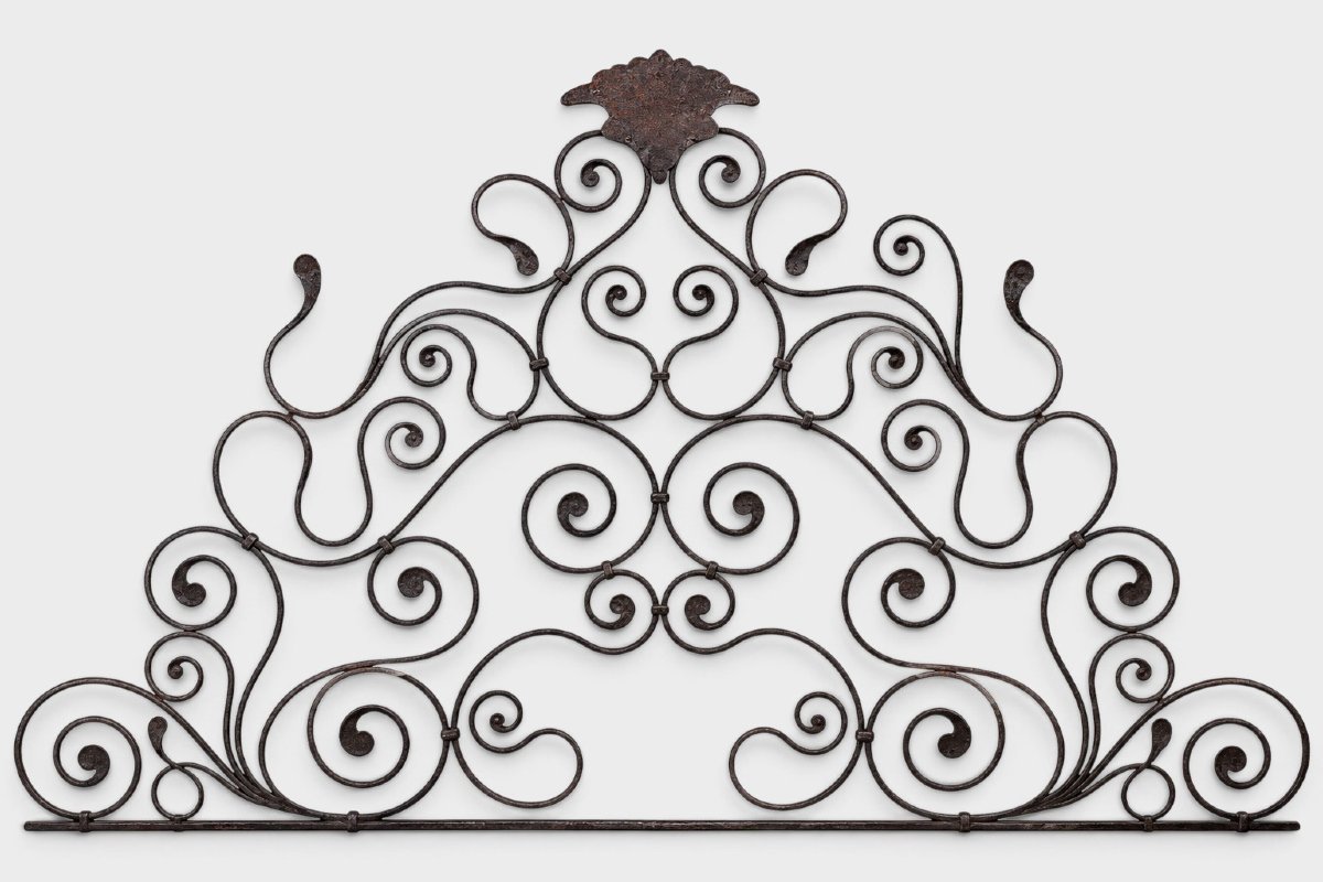 Lacquered And Gilded Wrought-iron Headboard – 19th Century