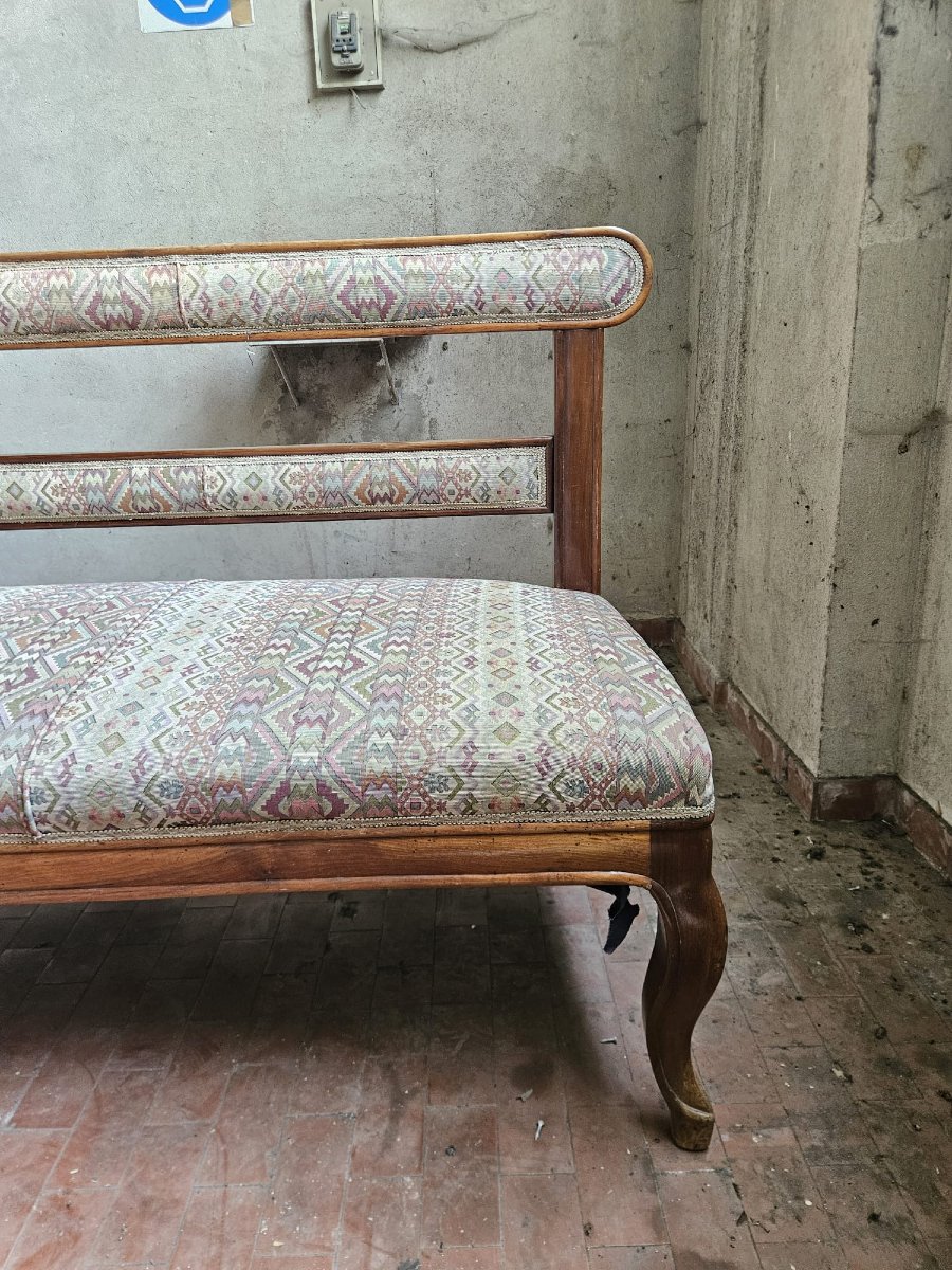 Paire de grandes banquettes piémontaises en noyer – Milieu du XIXe siècle-photo-7