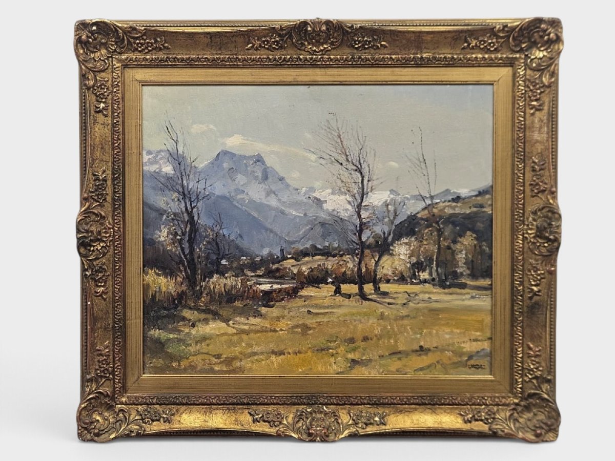 Carlo Musso (1907–1968) – Mountain Landscape – Oil On Panel